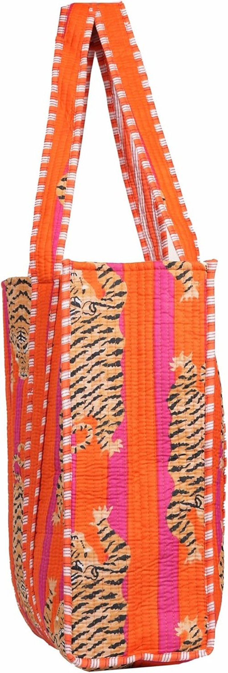 INDACORIFY Cotton Printed Tote Bag - Handmade Ethnic Design for Women | Versatile Daily Use Shopping Bag