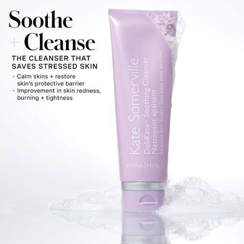 Kate Somerville DeliKate Soothing Cleanser - Hydrating Face Wash for Sensitive Skin, 4 Fl Oz