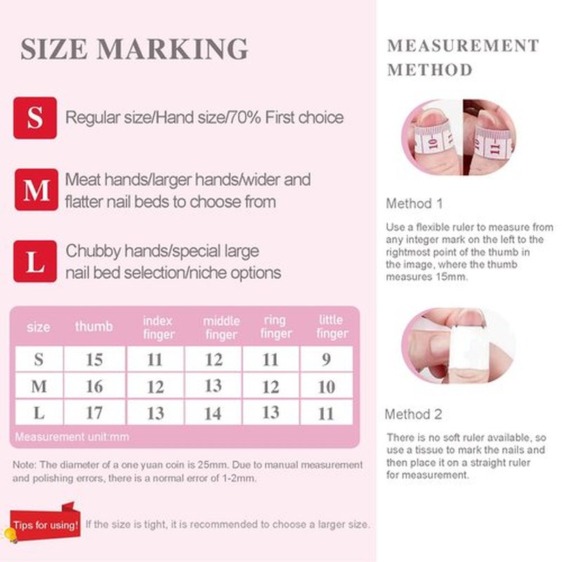 CHARMARK Press on Nails Short Square Handmade Gel Manicure, Unique Exquisite for Daily, Party, Bridal Decorations Nail Kit, 10Pcs Reusable Well Made Glue/Stick on Nail (01.pink French, S)