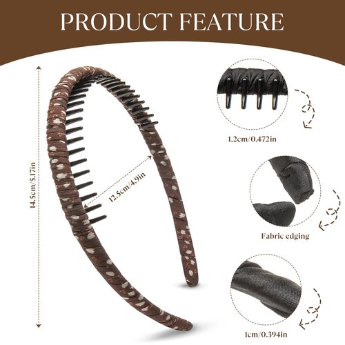 STHUAHE4PC Multicolor Protection Resin Teeth Comb Hair Hoop Hairband Headband Hair Accessories for female by Beauty hair (4 Colors)