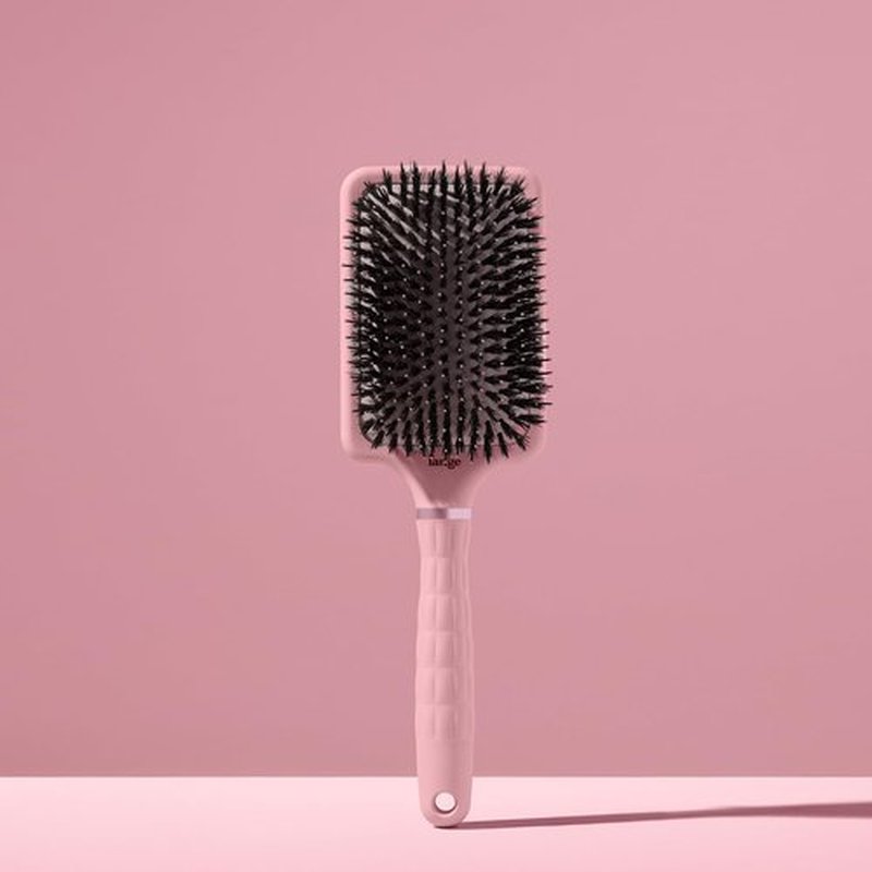 L'ANGE HAIR Detangling Paddle Brush | Nylon & Boar Bristles for Wet or Dry Hair | Built for Thick Hair | Reduces Snagging & Breakage | Tames Flyaways & Frizz for Softer, Shinier Strands (Blush)