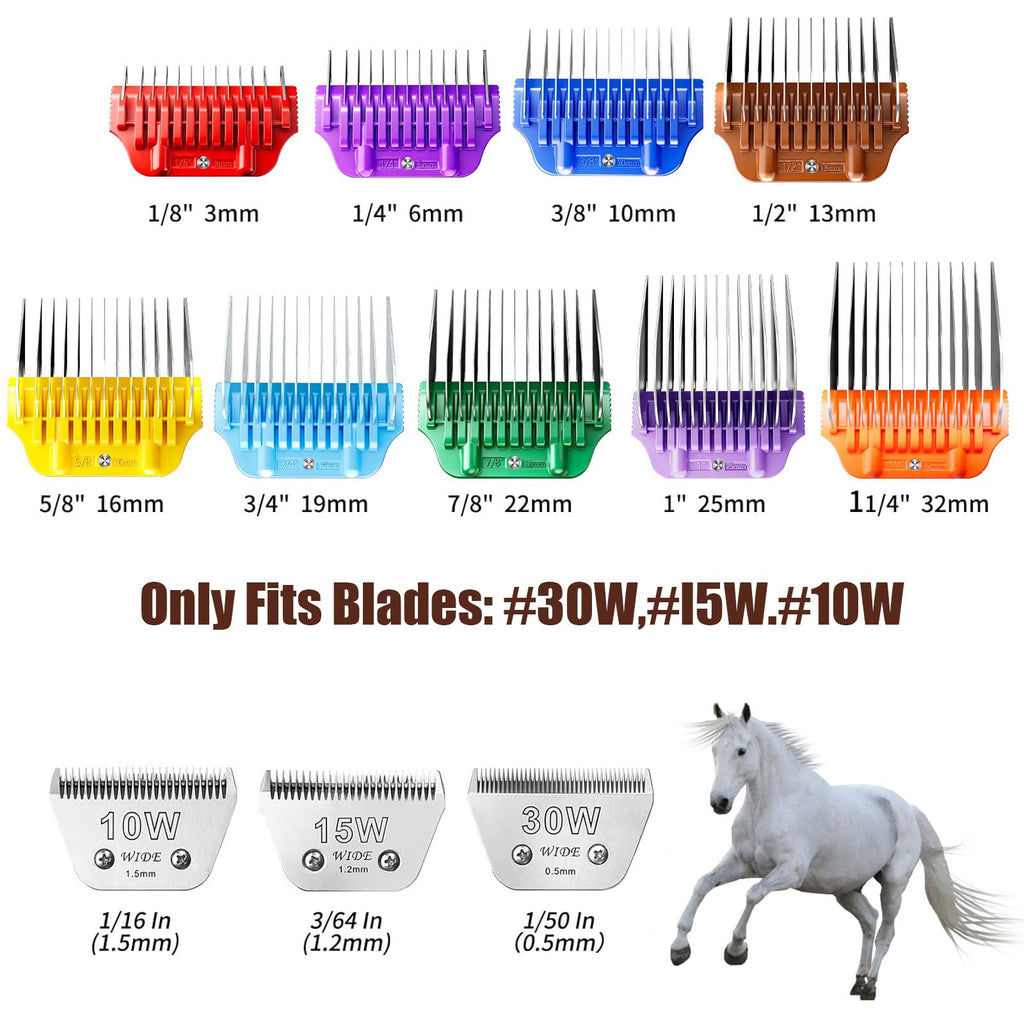 MEMIRY Wide Clipper Guard Attachment for A5 Type Wide Blade, Compatible with Andis, Wahl, Oster, Pet Grooming Attachment, Stainless Steel Professional Comb (16mm or 5/8")