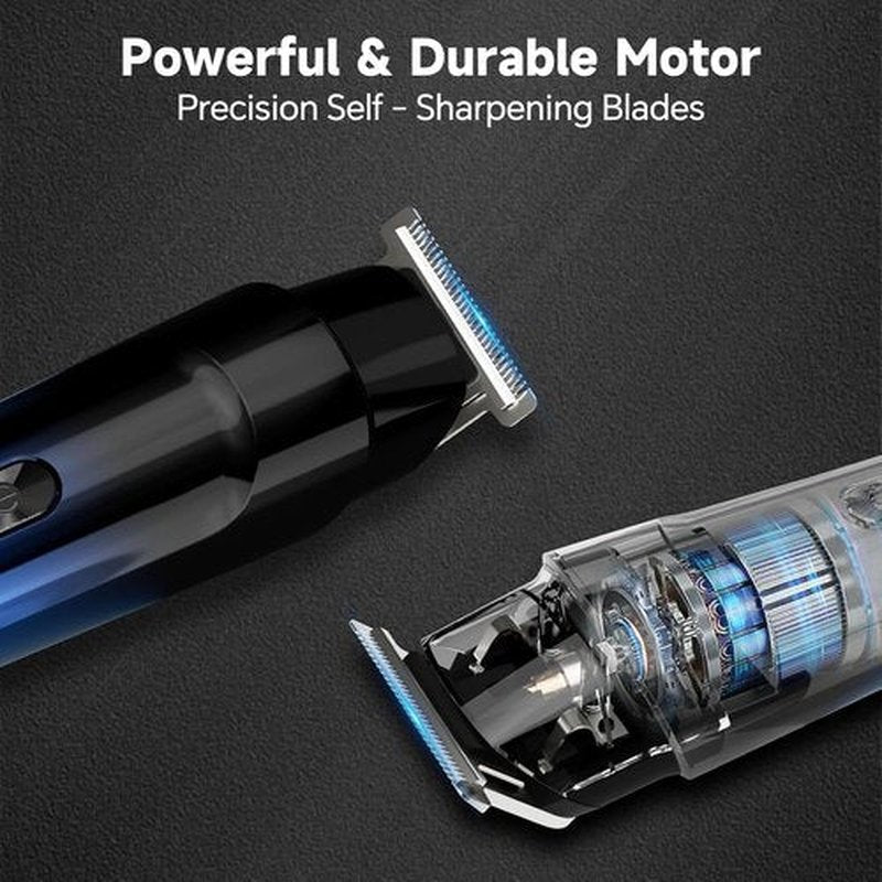 Skiennix Beard Trimmer - 5-in-1 Cordless Hair Clipper Kit with Waterproof Design & Precision Grooming (Blue)