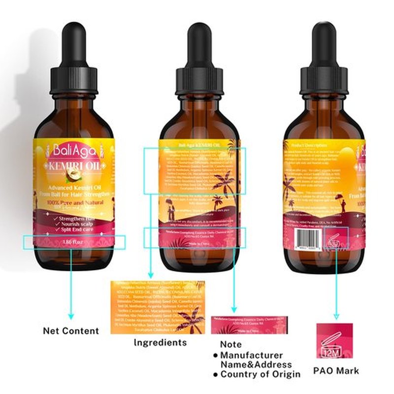 Bali Aga Kemiri Oil - Strengthening and Nourishing Hair Treatment, Split End Care, Plant-Based Comfort for Scalp, 2 Bottles