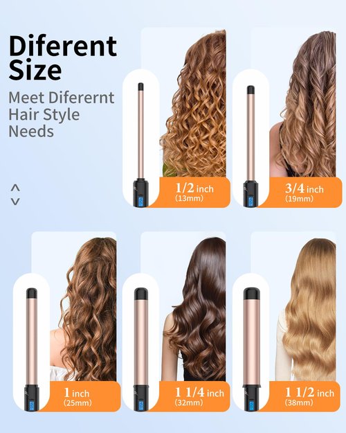 1 1/2 Inch Large Curling Wand for Long Hair, 1.5 Inch Dual Voltage Hair Curling Iron Wand Ceramic Extra Long Barrel,10 Adjustable Temp