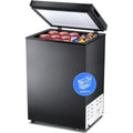 Kismile 3.2 Cubic Feet Chest Freezer with 2 Removable Basket Free Standing Top Open Door Compact Freezer with Adjustable Temperature for Home/Kitchen/Office/Bar