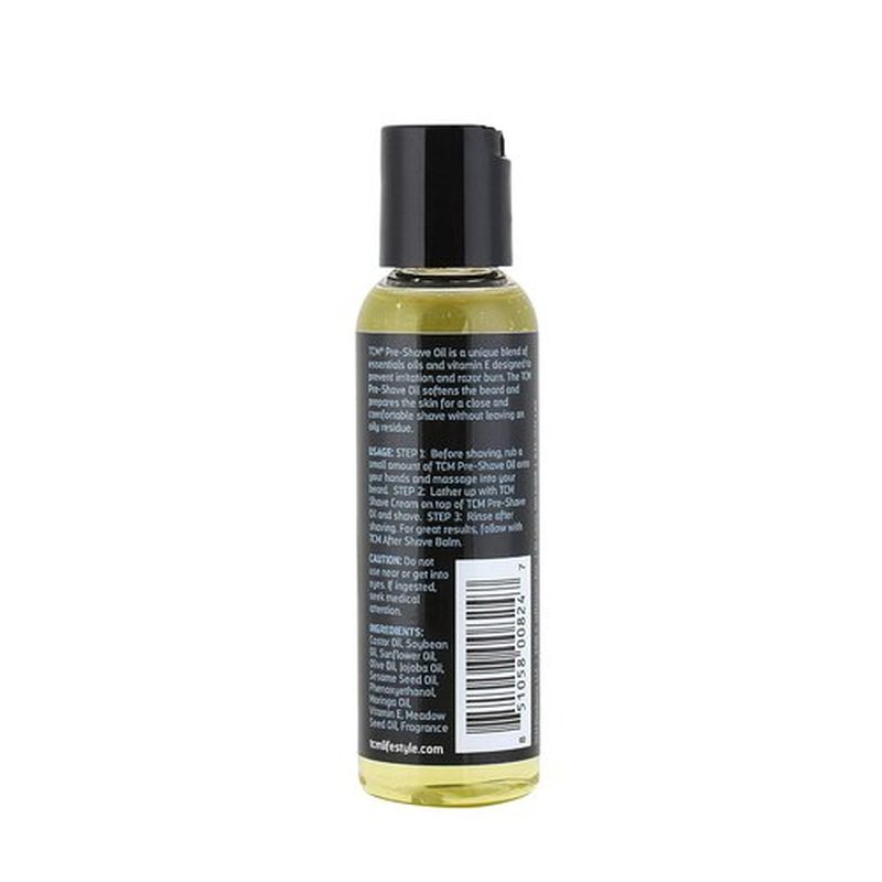 TCM Pre-Shave Oil - Softens Beard & Conditions Skin with Moringa & Olive Oil | 2oz, Lightweight Formula