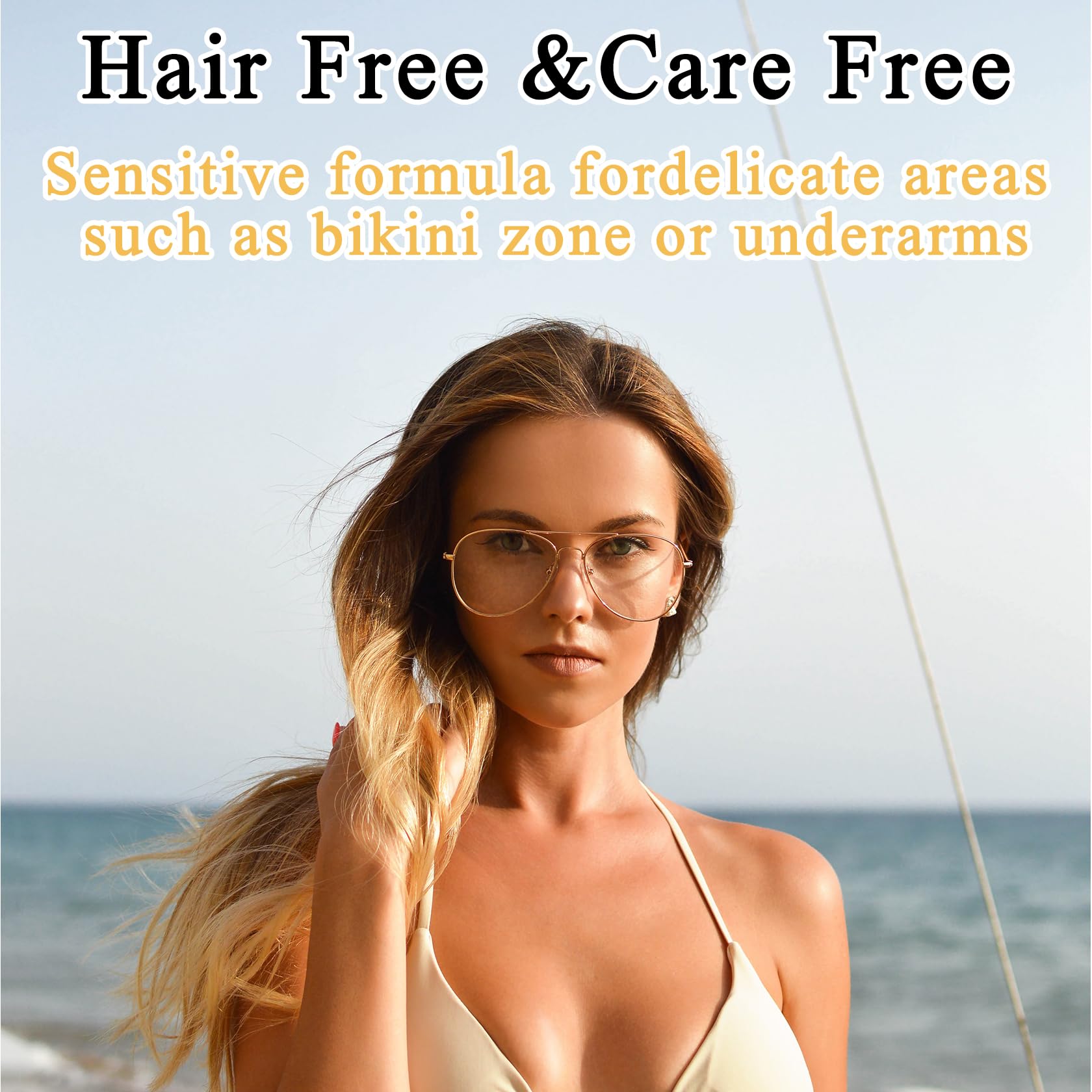 Intimate/Private Hair Removal Cream for Men & Women, Painless Flawless Hair Remover, Moisturizing, Long Lasting, Lightweight At Home Body Depilatory Cream, All Skin Types