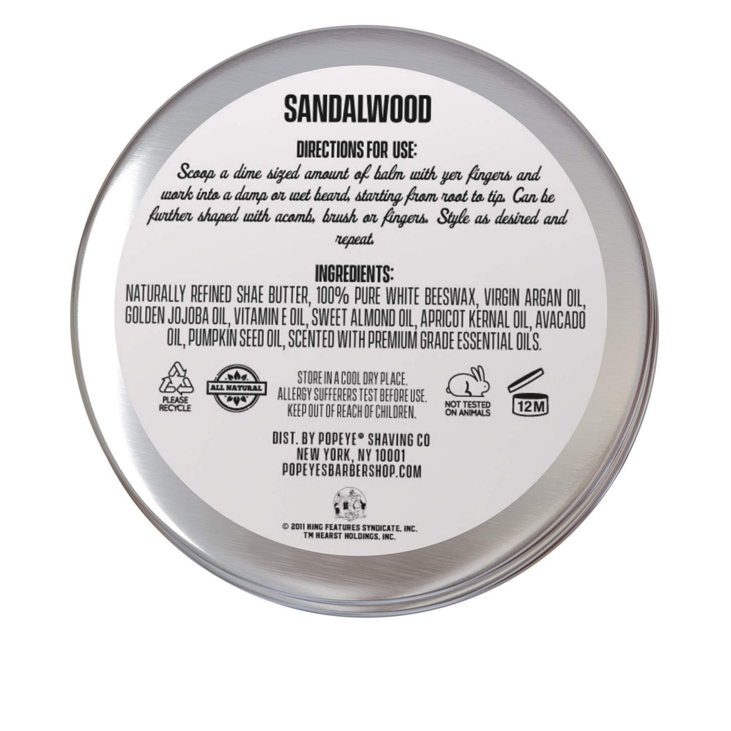 Brutus Beard Balm for Men, Non-Greasy Leave-in Conditioner with Matte Finish, Styling Balm Enriched with Jojoba Oil, Hemp Seed, and Vitamin E, Sandalwood Scent, 2 oz