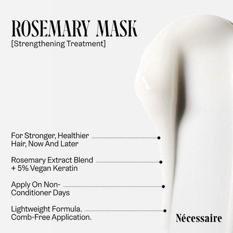 Nécessaire Rosemary Leave-In Mask - Strengthening Keratin Hair Mask for All Hair Types | 60 ml / 2 oz