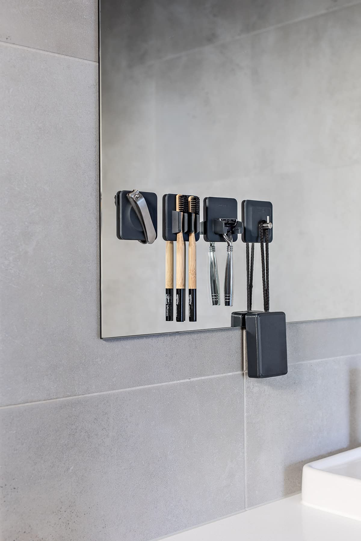 TOOLETRIES The 4-in-1 Tile Series, Bathroom Organizer – Charcoal