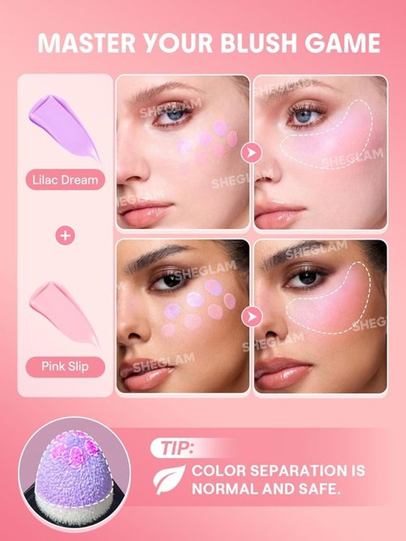 SheGlam Color Bloom Liquid Blush - 007 Pink Slip | Long-Lasting, Buildable Formula