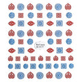 SIUDXA Red and Blue Traditional Chinese Style Nail Stickers - 5D Embossed Nail Decals for Manicure, Self-Adhesive Nail Stickers for DIY Nail Art Designs