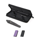 LAKE OF FIRE Scissors Case Featuring a Leather Cover and Zippers for Secure Storage and Enhanced Protection(Black+Gray)
