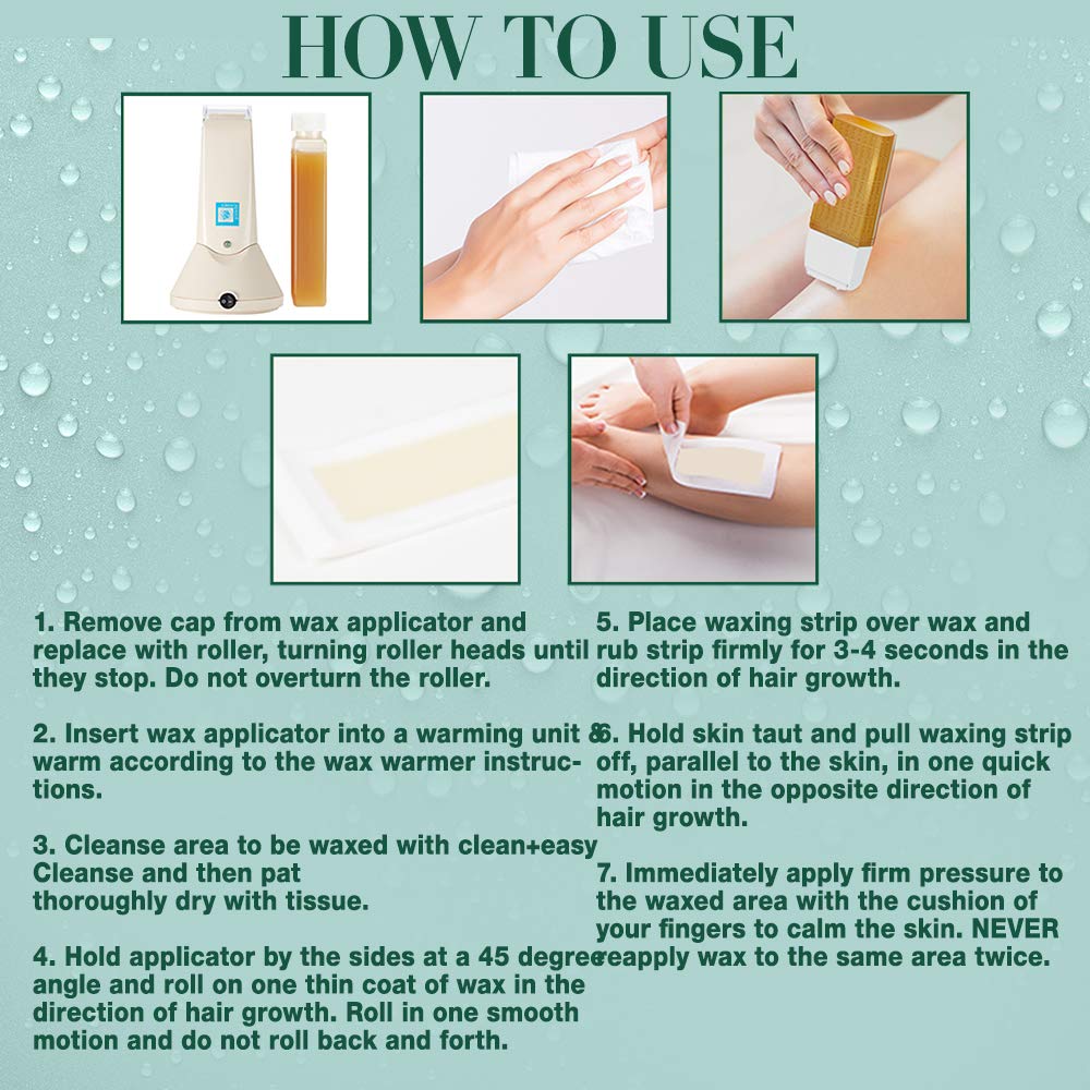 Clean + Easy Roller Heads for Waxing, Large - 2 Packs of 3 Roller Heads Each, Ideal for Legs, Arms, Back, Chest, Shoulders, and Thighs, Even Application, Hygienic, Pro-Approved Brand
