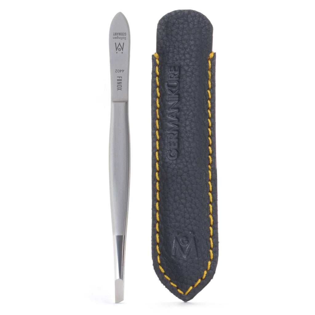 GERMANIKURE Slanted Tweezers in Cork Case - Made in Solingen Germany