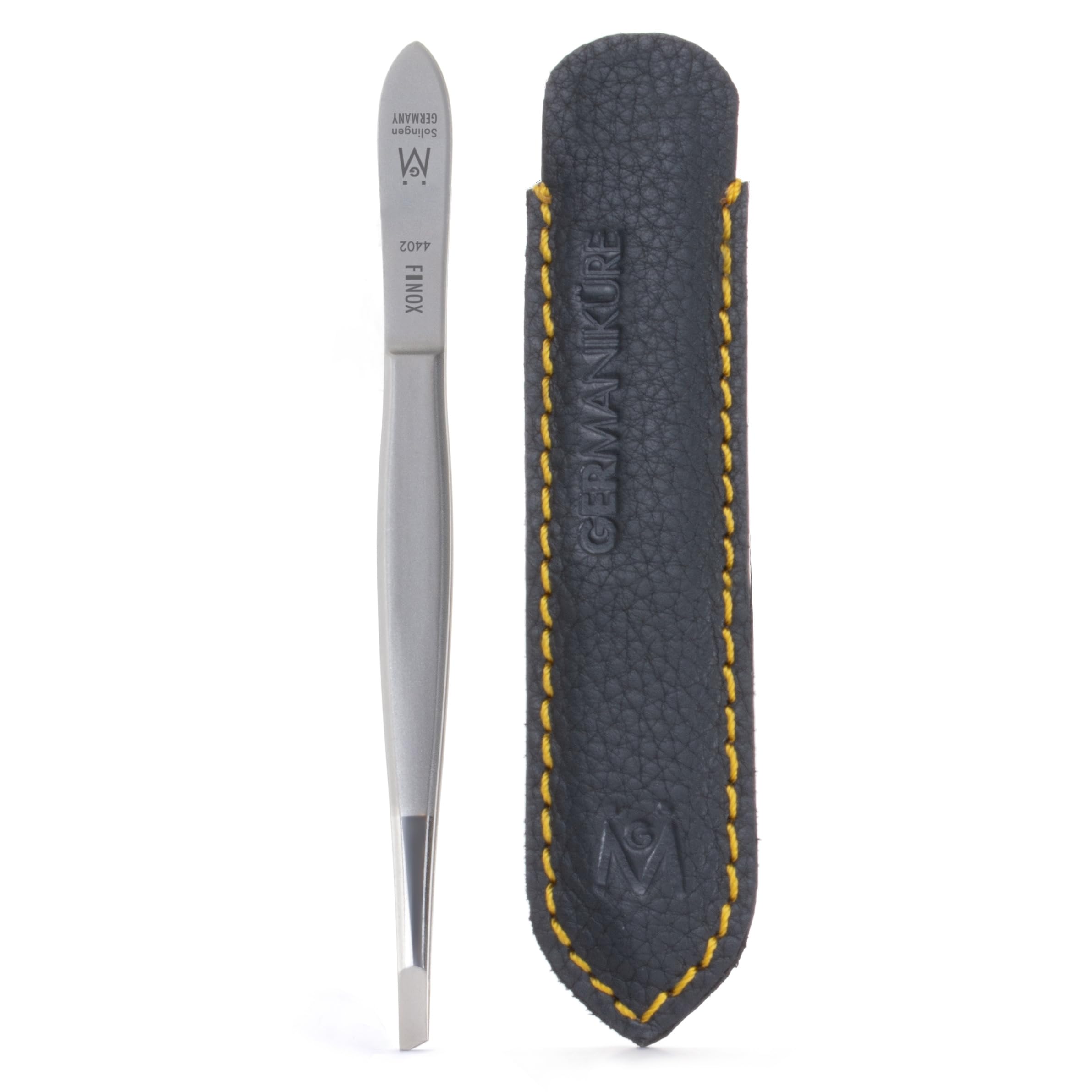 GERMANIKURE Slanted Tweezers in Cork Case - Made in Solingen Germany