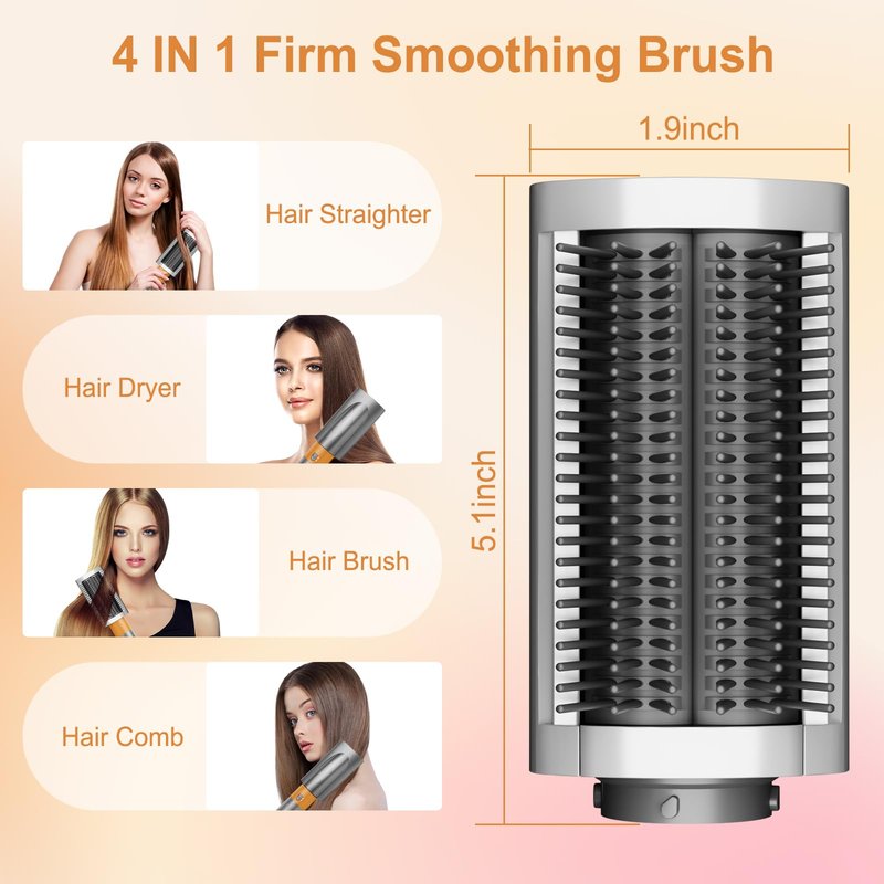 ZEPHBLOW Firm Smoothing Brush for Dyson Airwrap, Hair Stying Drying Comb for Frizee-Prone Hair to Smoothing and Straight, Replacement Attachment for Part No.971892-08