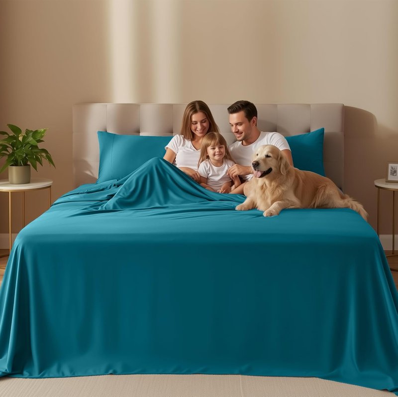 Utopia Bedding Queen Size Sheet Set - Soft, Breathable Microfiber | 4-Piece in Denim Blue