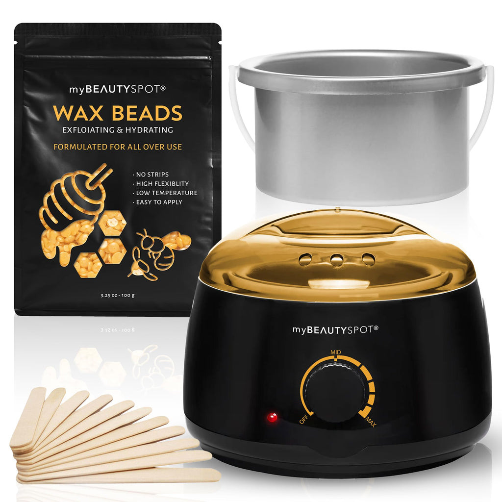 My Beauty Spot Wax Warmer for Hair Removal Kit – Wax Machine Kit for Women – At Home Hair Removal Wax Kit – Full Body Bikini Brazilian – Includes Wax Beads & Sticks