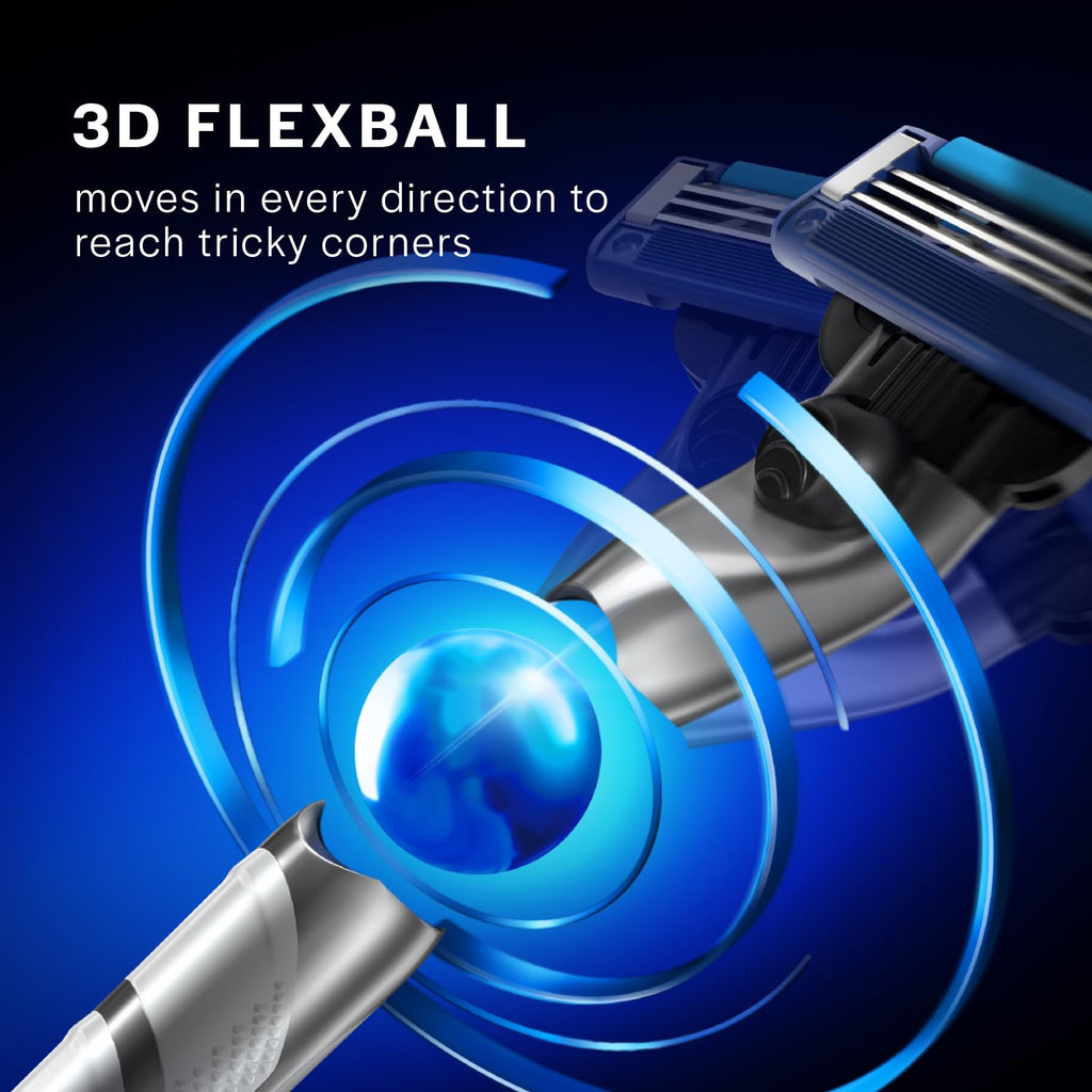 Gillette Mach 3 Turbo Shaving Razor for Men | Most Comfortable shave | Flexiball & Dynamic Pivot for Safe shave | Anti-Friction Blades & Lubricating Strip for smooth shave and sensitive skin