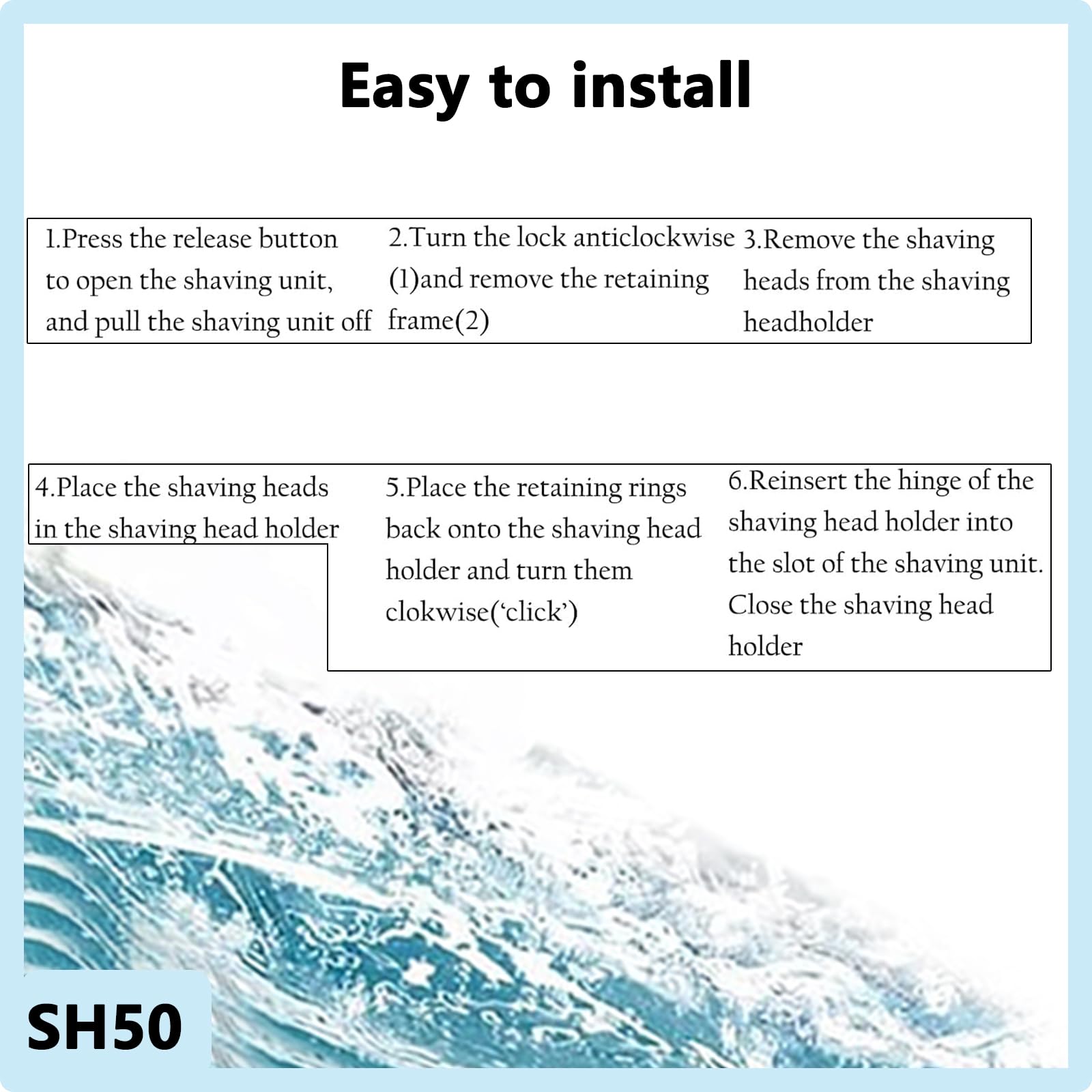 SH50 Replacement Heads Compatible with Norelco 5000 Series Electric Razors