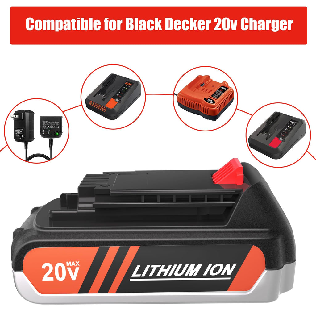 Leisuda LBXR20 Battery Replacement for Black and Decker 20V Lithium Battery