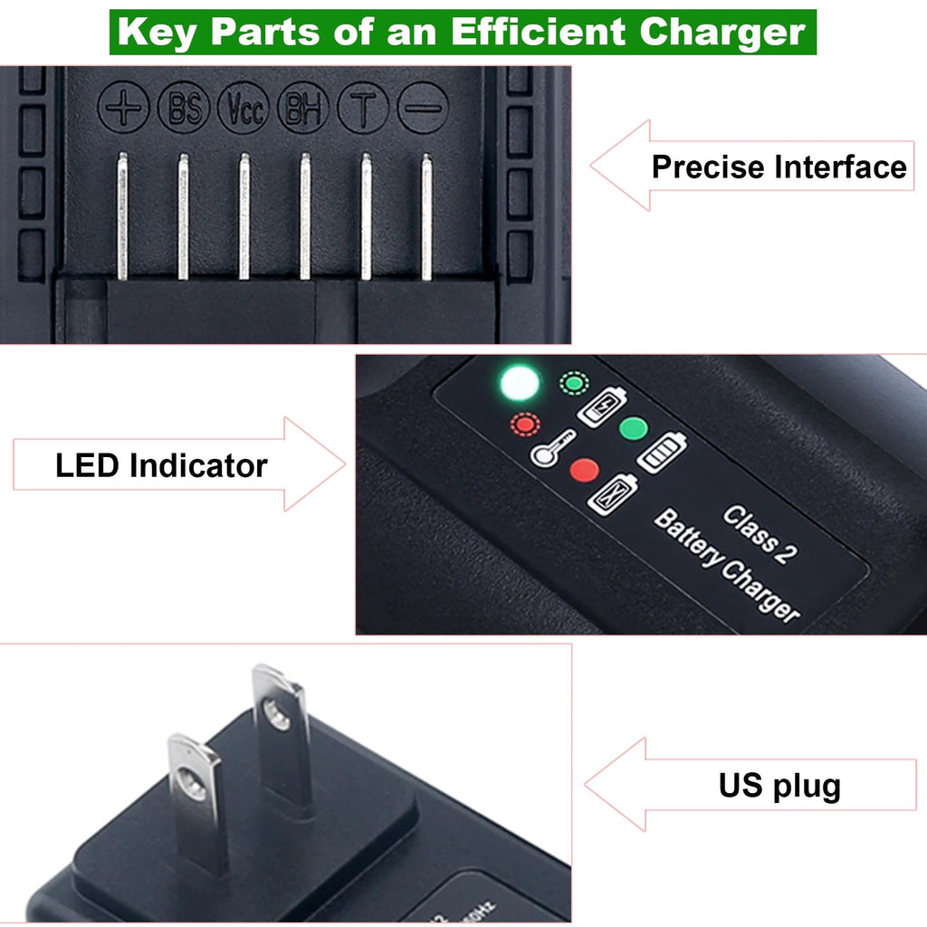 Compatible with Worx 20V Lithium Battery Charger, WA3742 Charger Compatible with Worx WA3525 WA3575 WA3520 WA3578 WA3016 WA3669 WA3671 WA3674 WA3675 WA3676 WA3678 20-Volt MAX Cordless Tools Battery