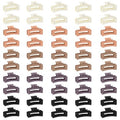 Hotop 50 Pcs Cute Hair Claw Clips Set Nonslip Square Clips Colorful Rectangle Hair Accessories for Women(3.4 Inch,Cream Color)