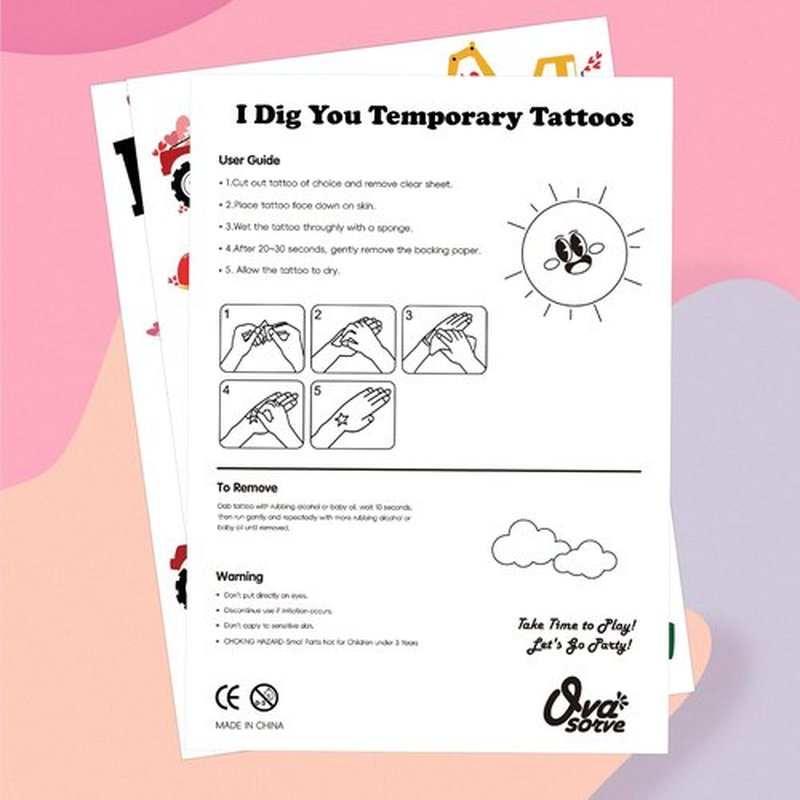 Ovasorve Valentine's Day Temporary Tattoos 152 Count - Heart Stickers for Classroom Party Favors, Pink Valentine Gifts Exchange, Teacher Rewards Supplies (Candy Hearts Design)