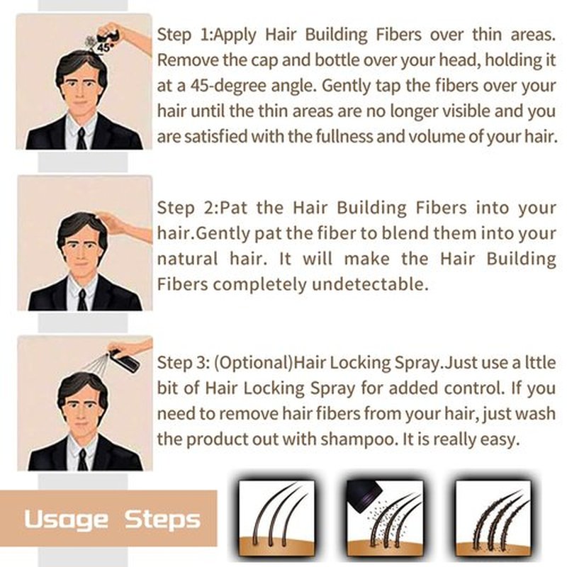 Hair Fibers for Thinning Hair (Medium Brown) - Hair Thickener for Fine Hair for Women & Men - Conceals Hair Loss in 15 Sec - 22gr Bottle