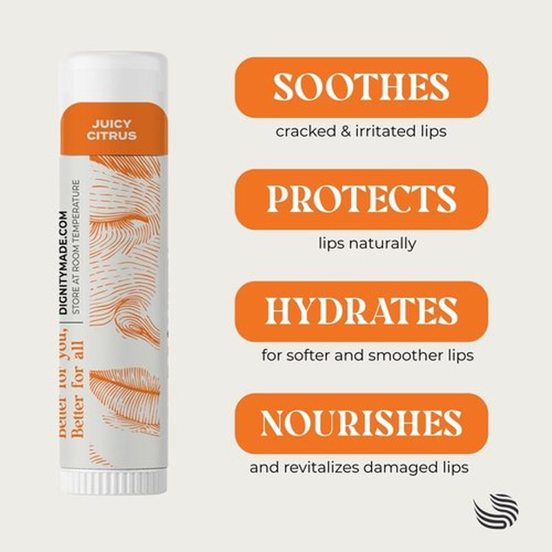 Dignity Coconuts Moisturizing Lip Balm – Soothing & Fragrance-Free, Pack of 5 - Vegan w/Nourishing Coconut Oil, Cocoa Butter & Essential Oils – 4.4ml (0.15oz) Each – Lip Care Set