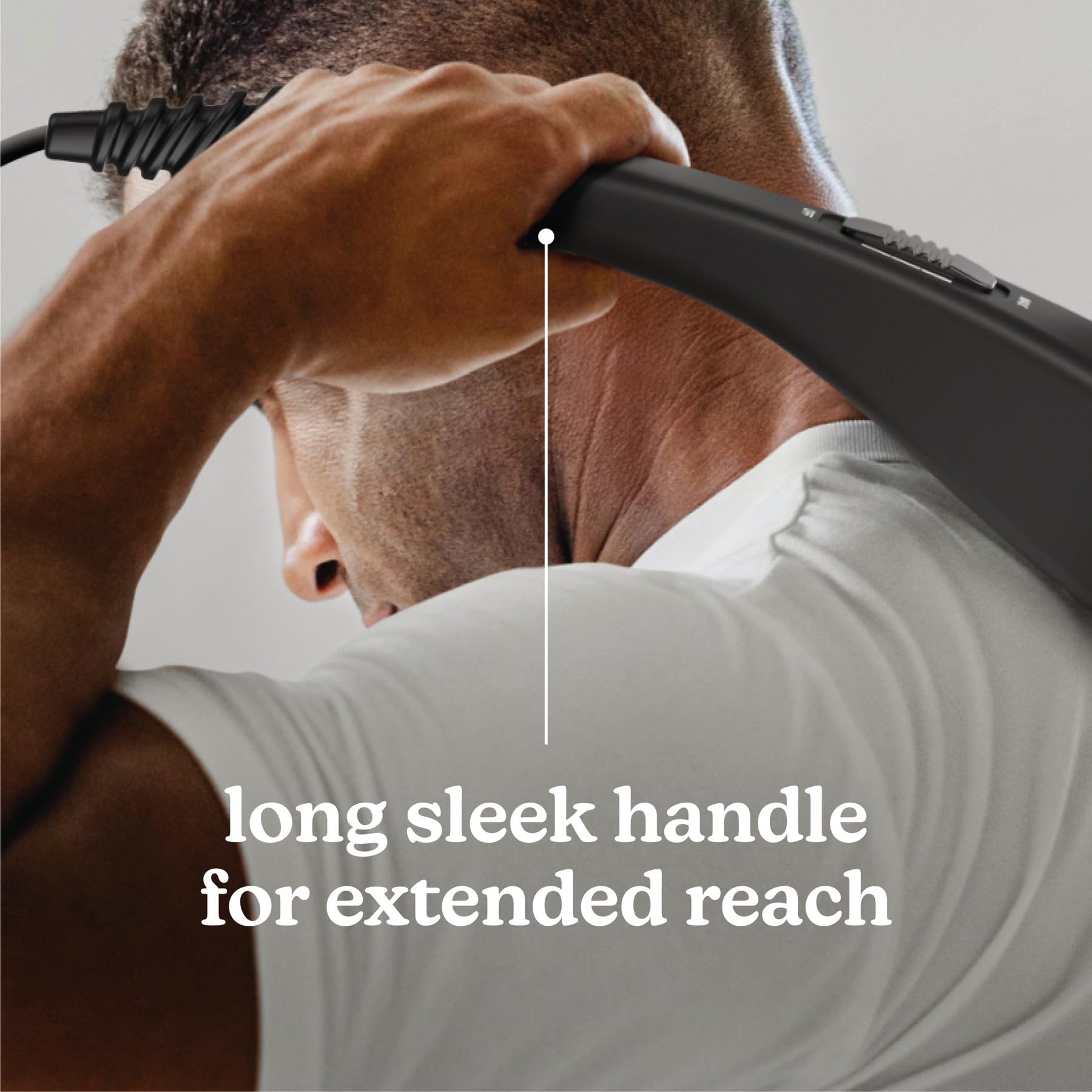 Homedics Deep Tissue Percussion Massager with 3 Speeds, 5 Attachments, and Long Handle for Hard-to-Reach Areas