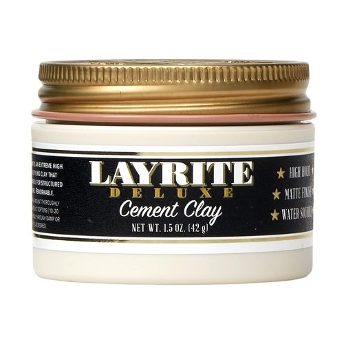 Layrite Deluxe Cement Clay - White Mild Cream Soda Hair Styling Product | 1.5 Oz