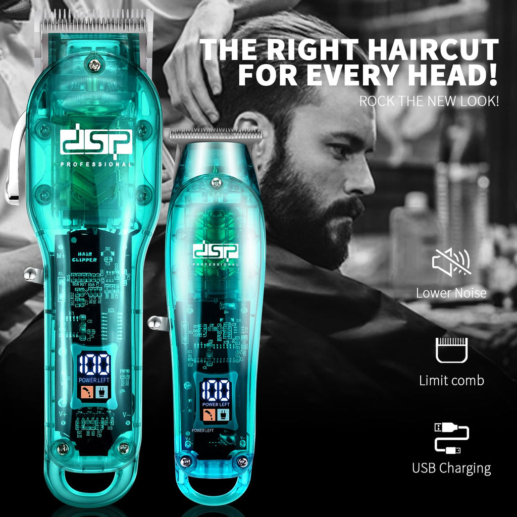 DSP® Hair Clipper, Trimmer Kit for Men Professional Barber Set for Hair and Beard Cutting Zero Gap Beard Trimmer, with LED Display (Pink)