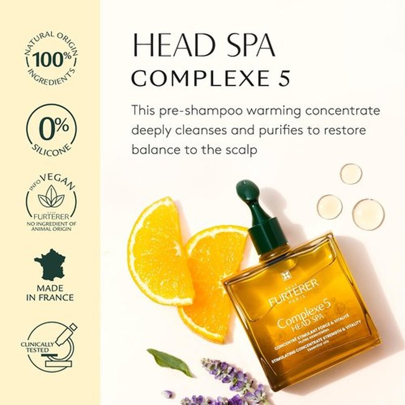 Rene Furterer Head Spa COMPLEXE 5 - Stimulating Plant Concentrate for Purifying Scalp Treatment | 1.6 oz