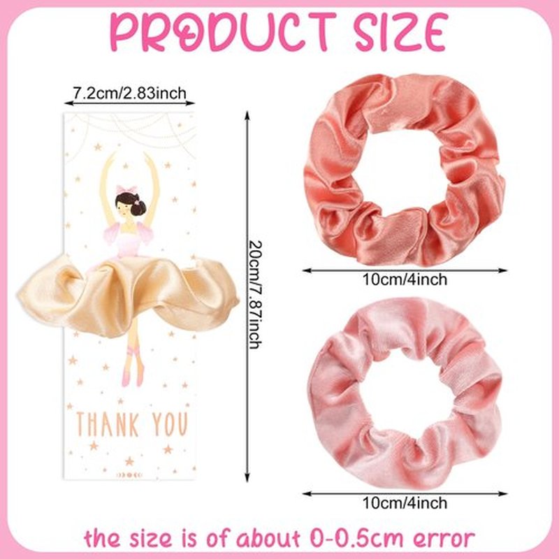 24 Sets Ballerina Party Favors Include 24 Pink Hair Scrunchies 24 Ballet Thank You Cards Ballet Dance Recital Gifts for Girls Ballerina Birthday Party Decorations Supplies