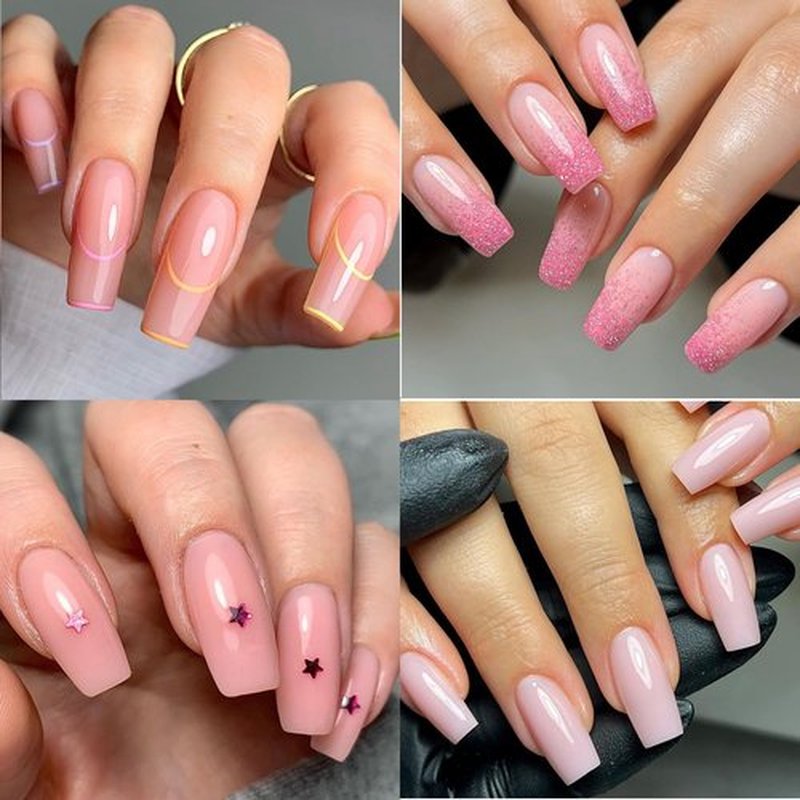 LuckyAttic 600pc Medium Square Fake Nails Clear Press on Nails Medium Gel Nail Tips Square Full Cover False Nail Artificial Fingernail Clear Soft Gel Nail Tip for Acrylic Nail Extension