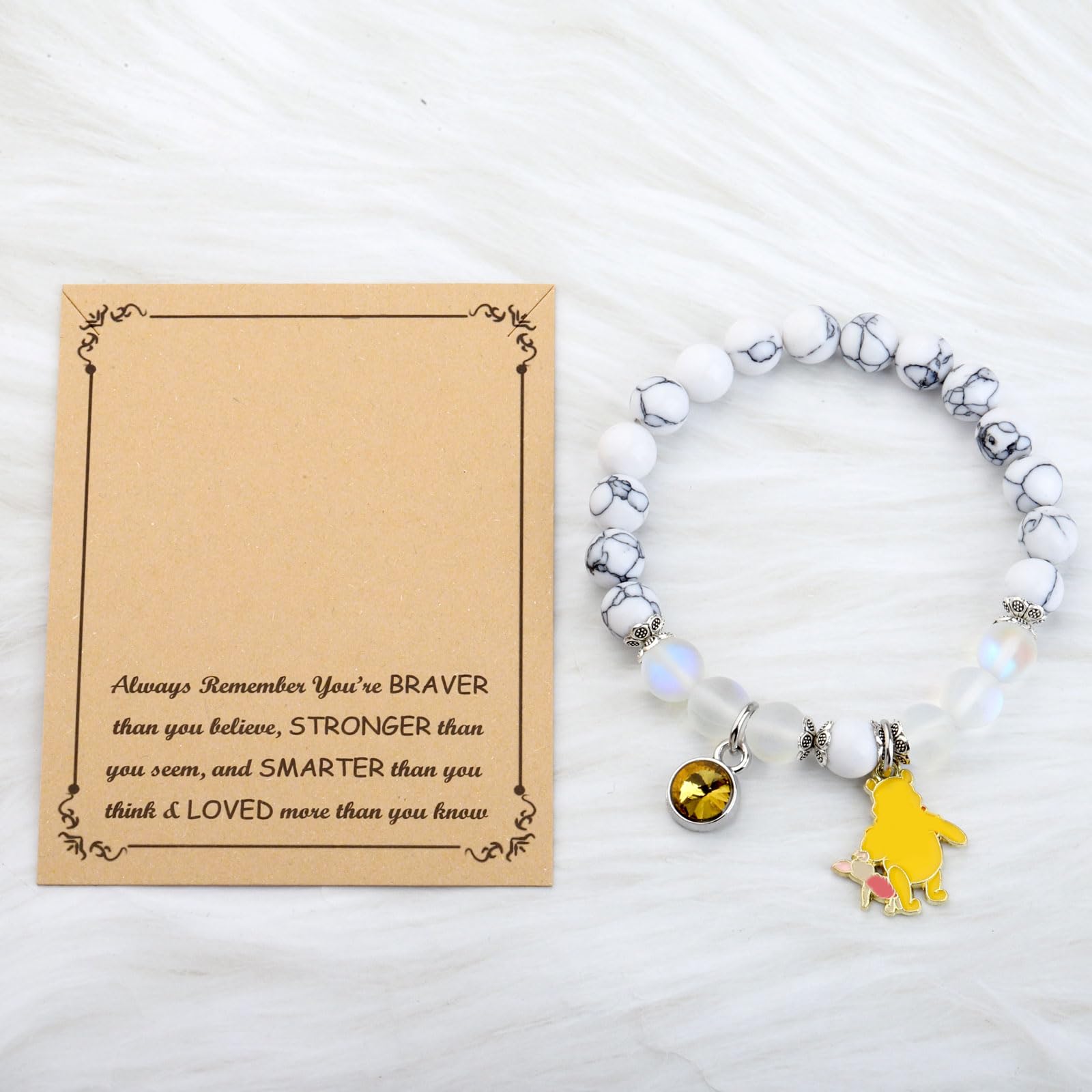 FUSTMW Bear Friendship Gifts Bear Bracelet Cartoon Lover Gifts Bear And Friend Gift Inspirational Friend Gift