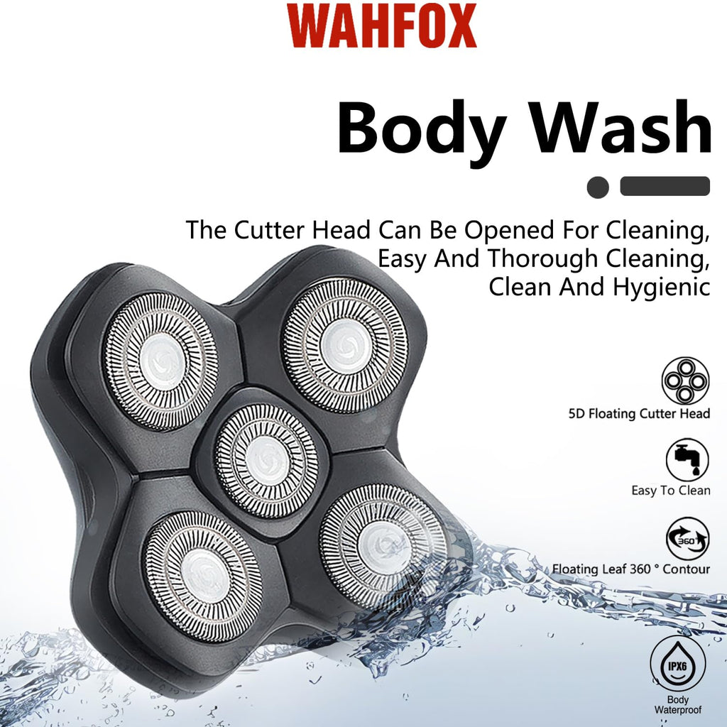 Universal 5 Blades Magnetic Head Shaver Replacement Heads for Mainstream Shaver Brands, Eelectric Shaver Replacement Replacement Blades (5D Magnetic Black)