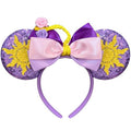 Bmobuo Princess Mouse Ears Headband for Women Adult, Braid & Star Sequin Mouse Ears Cute Park Ears