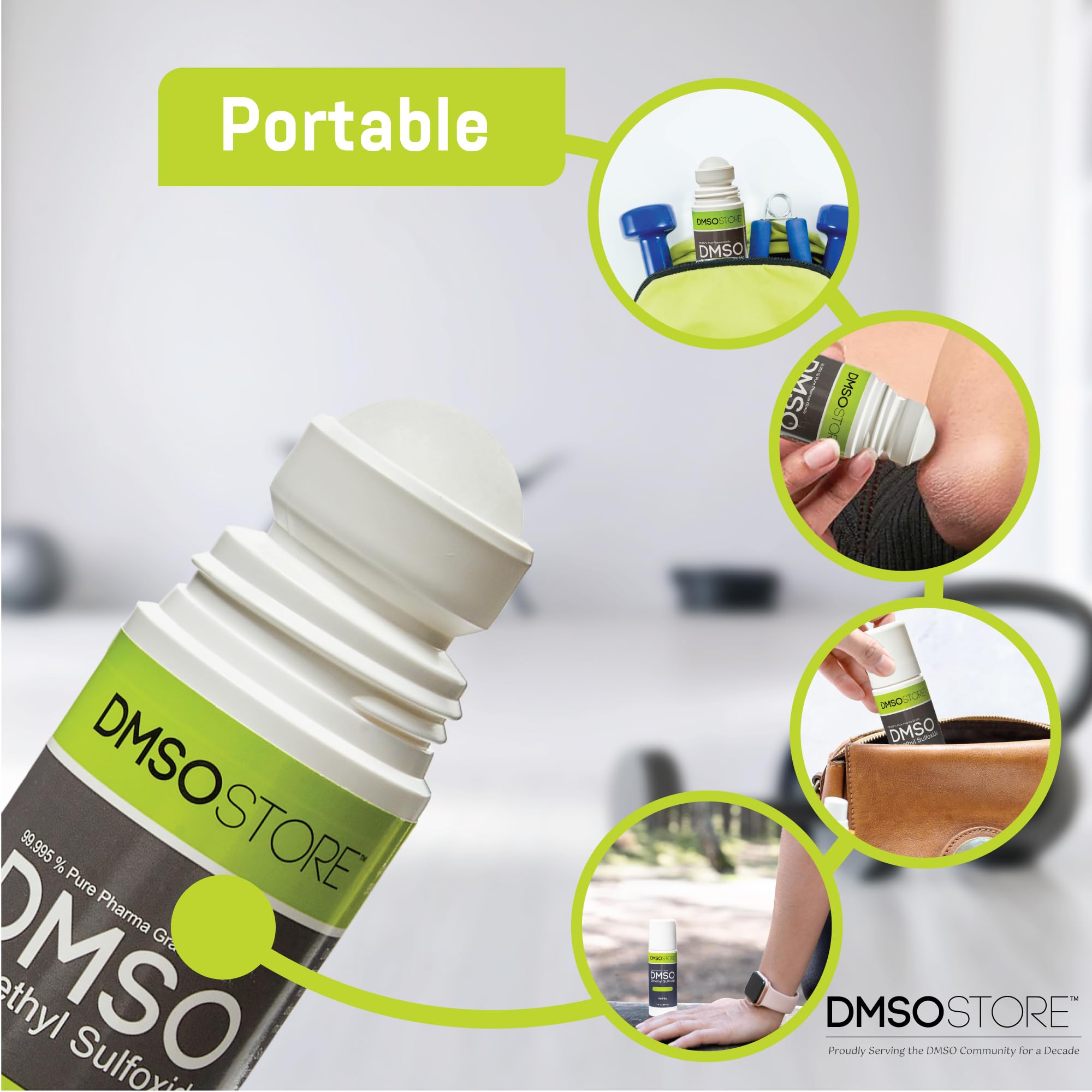 DMSO 3 oz. Roll-on Non-diluted 99.995% Low Odor Pharma Grade Dimethyl Sulfoxide Liquid