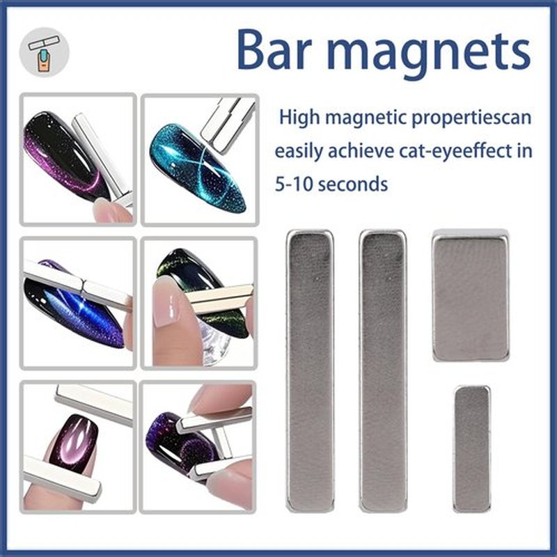 26pcs Cat Eye Nail Magnet Set, 3-in-1 Magnetic Nail Polish Tool Multifunctional Fingernail Design Magnet for Cateye Gel Polish Strong Suction for Art DIY Decoration Salon Home Studio