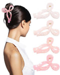 4 PCS Acrylic Bow Hair Clips for Women Bow Cute Claw Clip 4.3" Large Hair Claw Clips for Thick or Long Hair Bows Jaw Clip