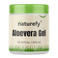 Naturefy Aloe Vera Gel | 100% Pure & Organic | Farm Fresh Aloe Vera Pulp Extract with Jojoba Oil, Glycerine & Vitamin E | Hydrating, Soothing & Skin Repair Gel for Face, Hair & Body | 10.14 fl.oz.
