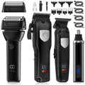 Dumite Professional Hair Clippers for Man,Electric Shavers Razor T-Blade Hair Trimmer, Men’s Grooming Kit Cordless Barber Trimmer Bald Shavers with 4 Guides & 3 Foil Head (Bronze)
