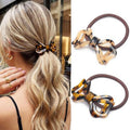 CAKURE Bow Hair Ties Tortoise Shell Ponytail Holder Bow Hair Accessories for Women and Girls (Pack of 2)
