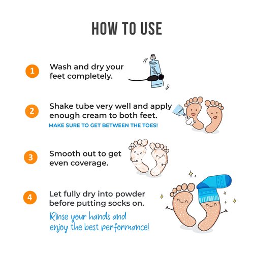 Foot Powder Cream Lotion Deodorant, 5oz Tube For Sweaty Smelly Feet, Low Mess, Absorb Reduce & Control Odor, Talcum-Free, Tea Tree + Peppermint, Leave On Foot Mask, Men & Women