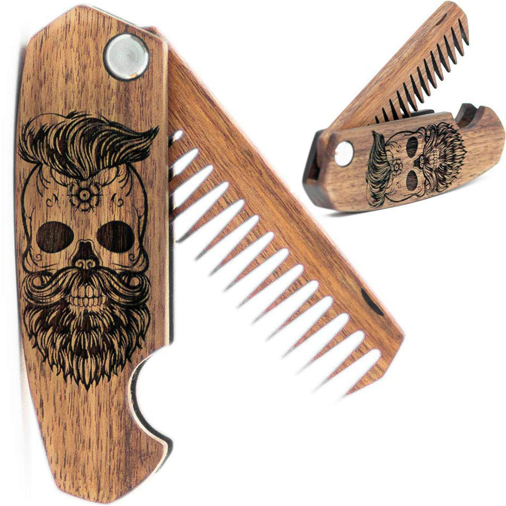 Beard Comb Personalized Gifts (Walnut, Skull)