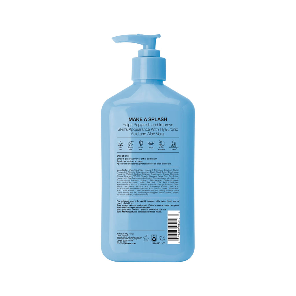 Hempz Body Lotion - Ocean Breeze Limited Edition Daily Moisturizing Cream, Shea Butter, Aloe, Body Moisturizer - Skin Care Products, Hemp Seed Oil - 17 Fl Oz